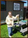 lady holding walleye